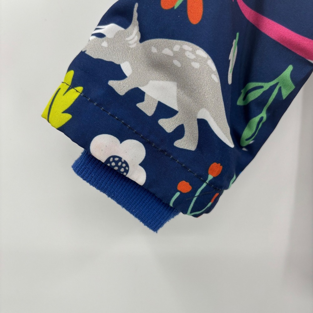 Keaiyounuo Kids Dinosaur Print Hooded Windbreaker Rain Jacket 2T Blue Pink Sz 90 - Picture 8 of 13